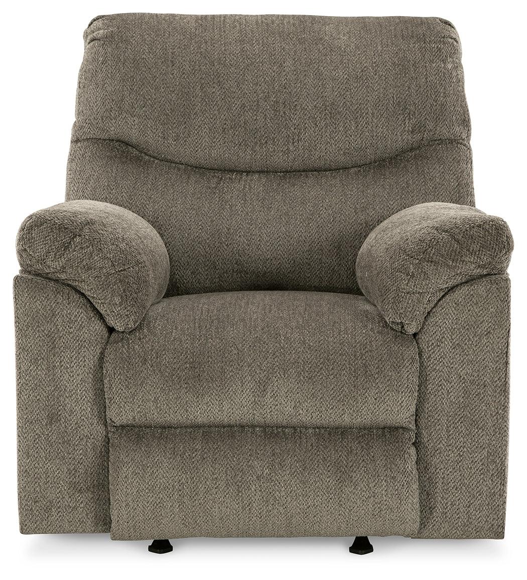 Alphons Putty Recliner chair close front view