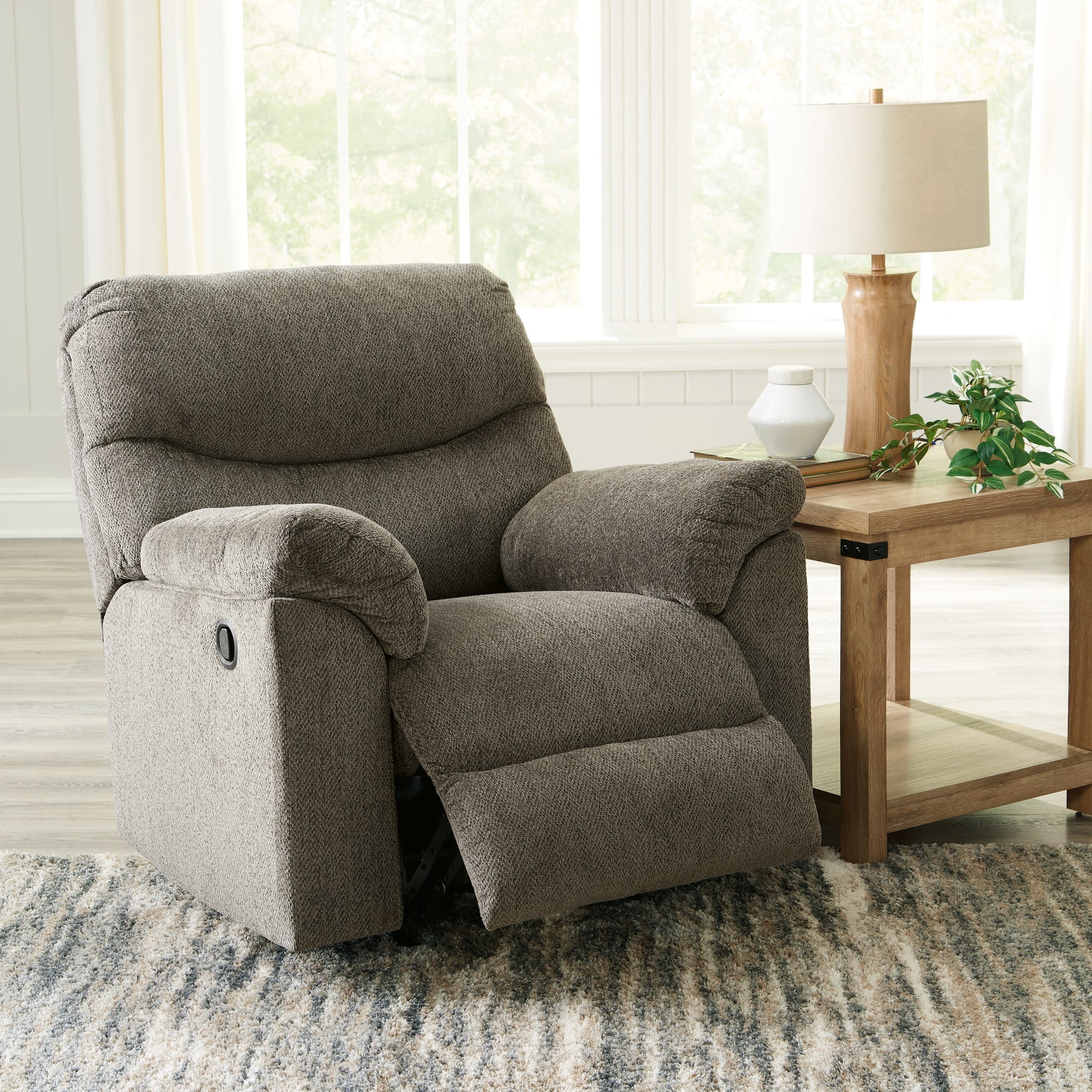 Alphons reclining sofa set in putty color, front view