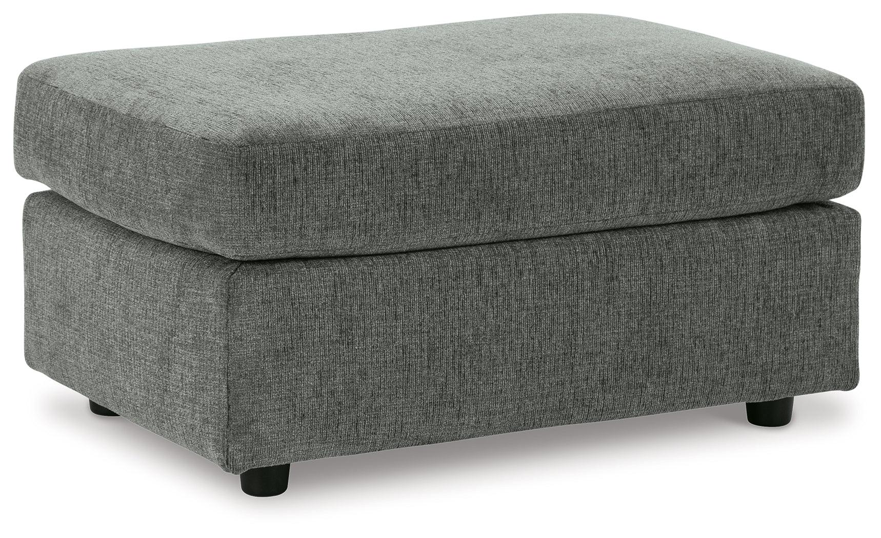 Stairatt Gravel Chenille Ottoman - Ella Furniture