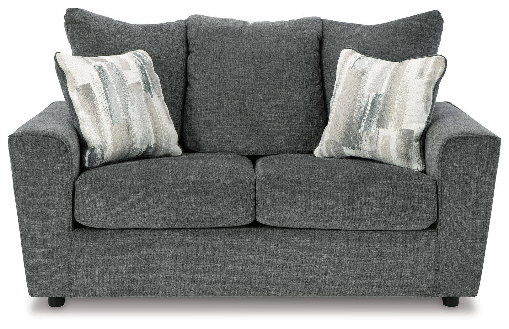 Stairatt Gravel Chenille Loveseat - Ella Furniture
