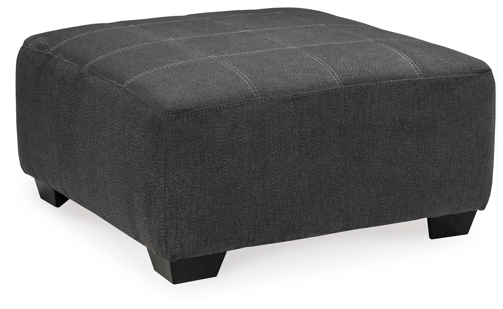 Side angle of Ambee Slate sectional sofa with ottoman