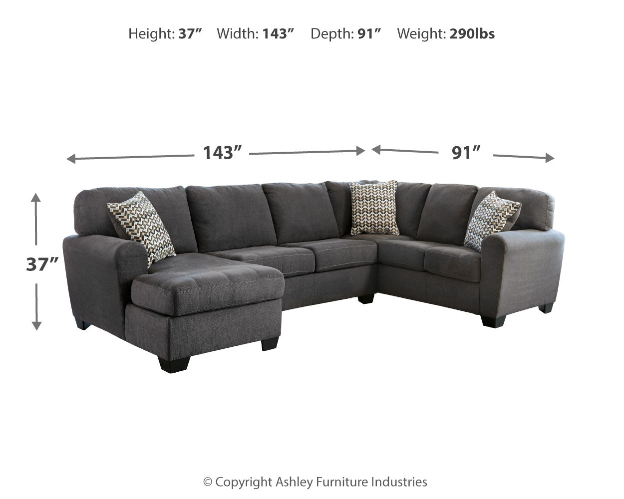Close-up of sectional sofa cushions and fabric texture