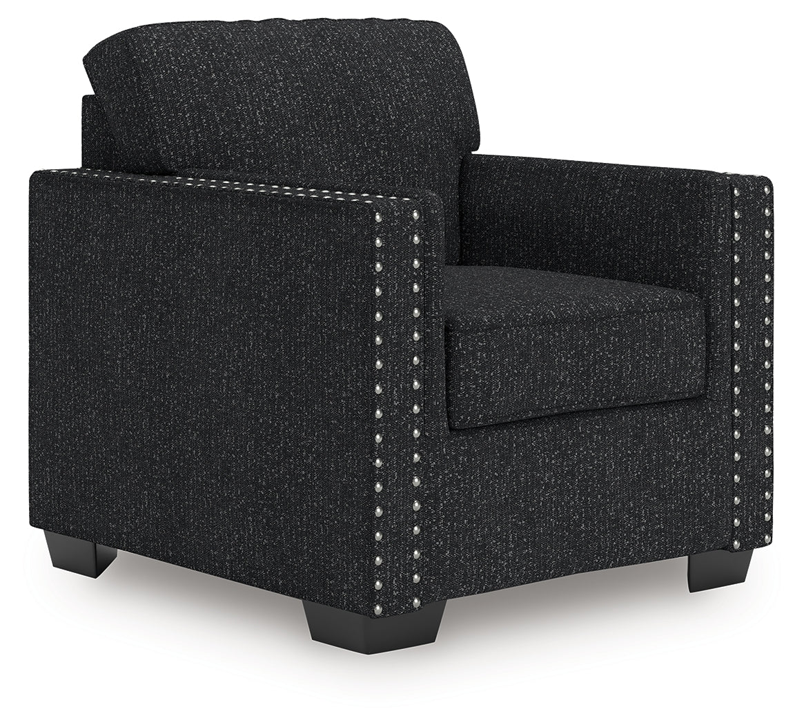 Jasmine Peaks Chair head-on view highlighting cushion and upholstery