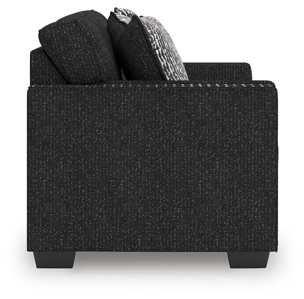 Jasmine Peaks loveseat side view