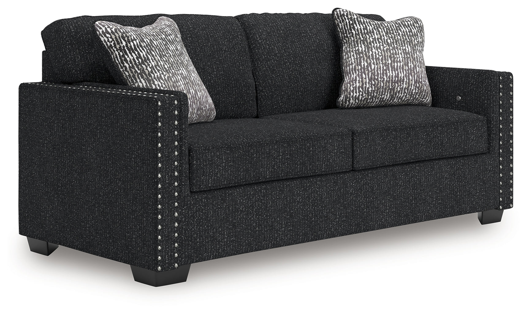 Side view of Jasmine Peaks Coal Chenille Sofa