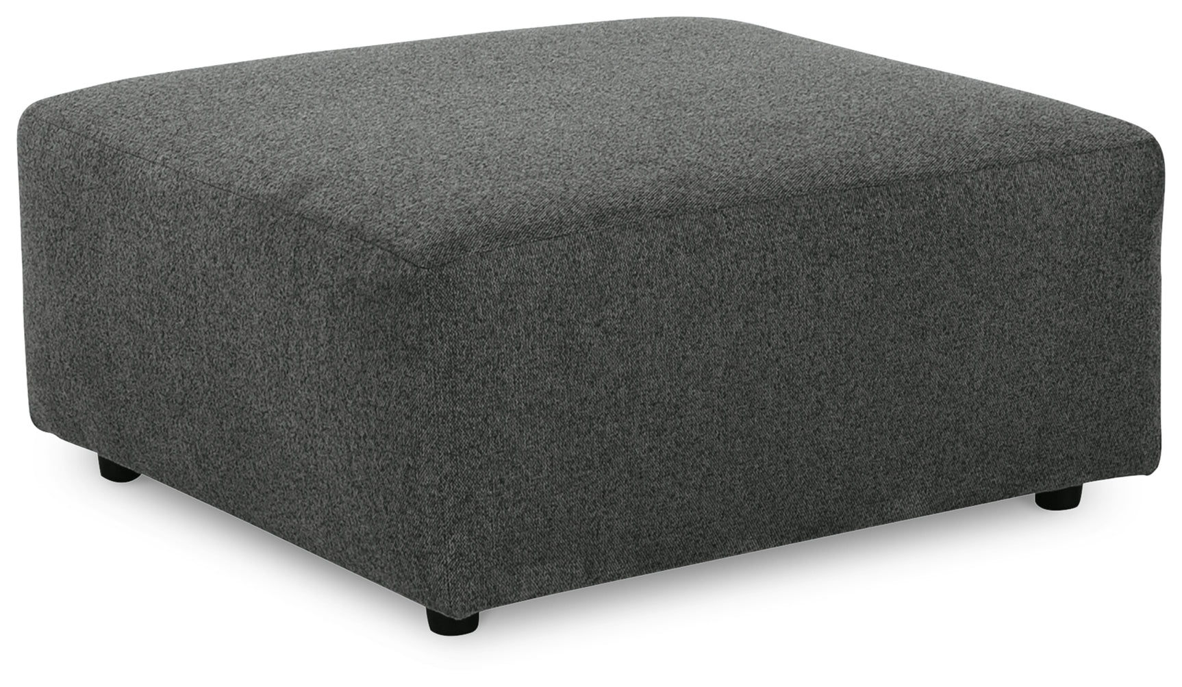Edenfield Charcoal 3-Piece Sectional Sofa with Ottoman angled front view