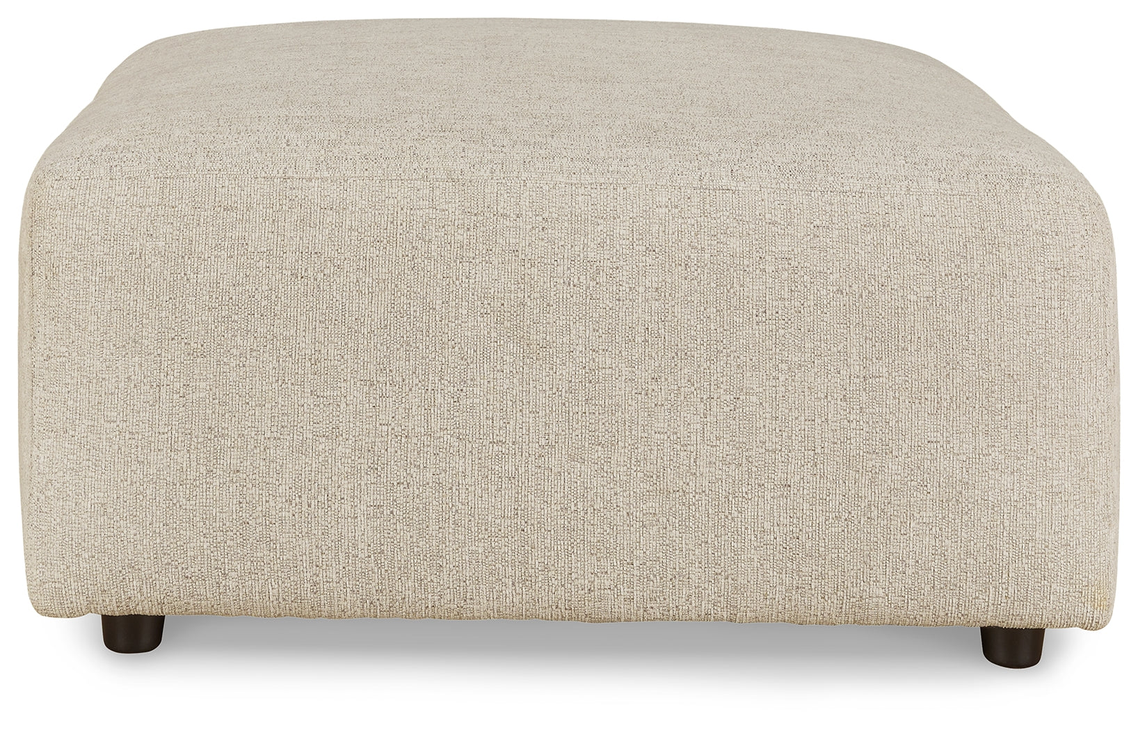 Front view of Edenfield Linen 3-Piece Sectional with Ottoman
