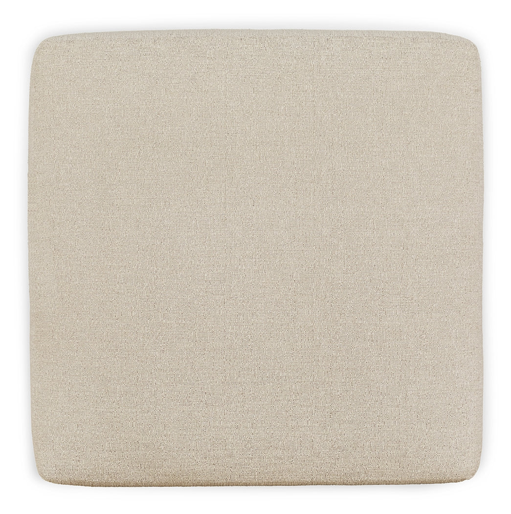 Side view of Edenfield Linen 3-Piece Sectional with Ottoman