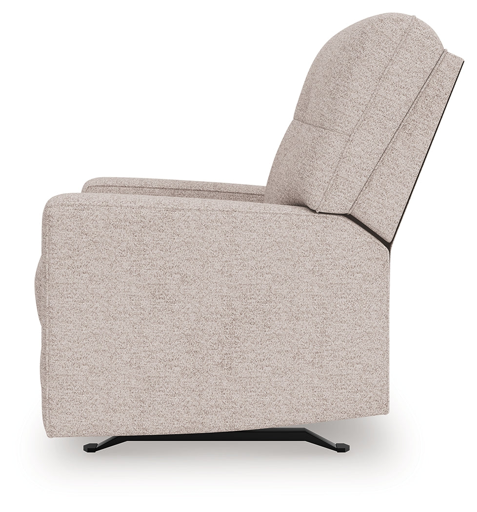 Larimer Stone Chenille Recliner reclining alternate side view