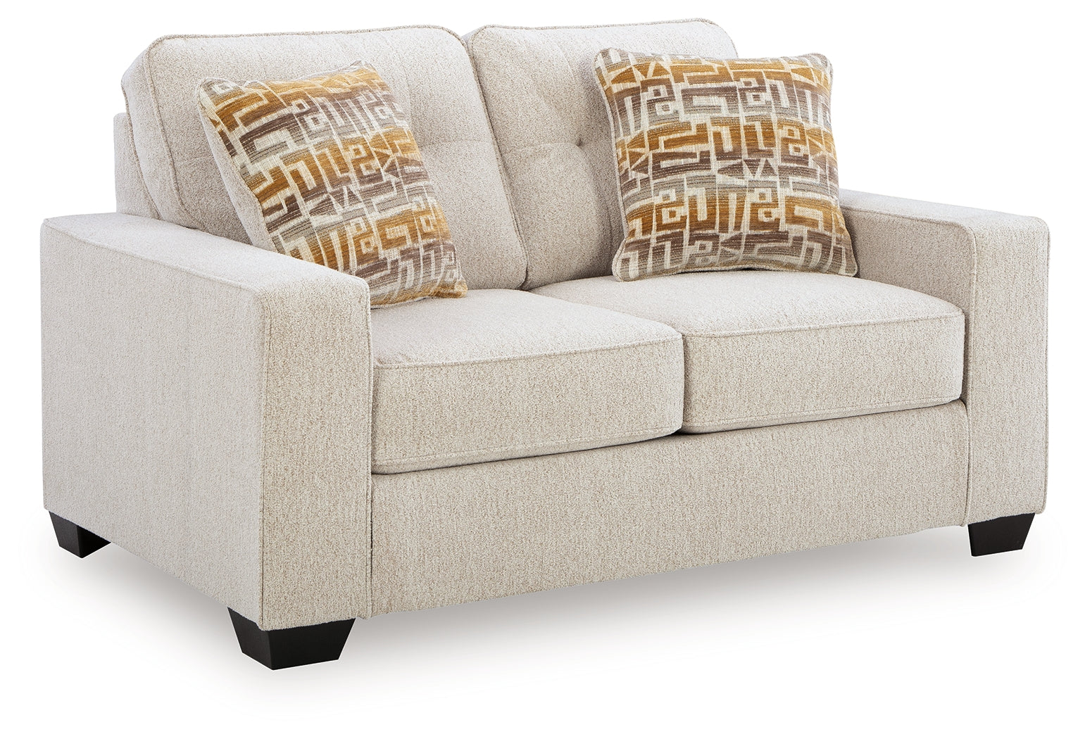 Larimer Stone Sofa and Loveseat set side angle view