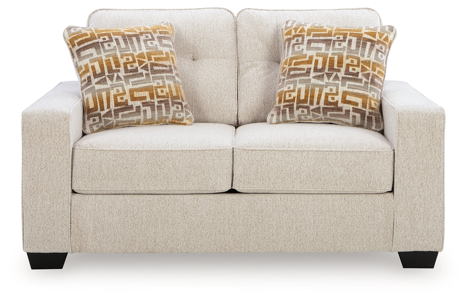 Side profile of Larimer Stone Sofa and Loveseat