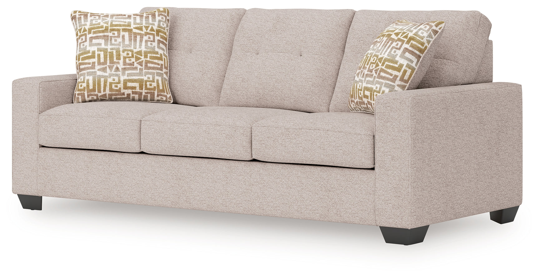 Larimer Stone Chenille Sofa angled front view