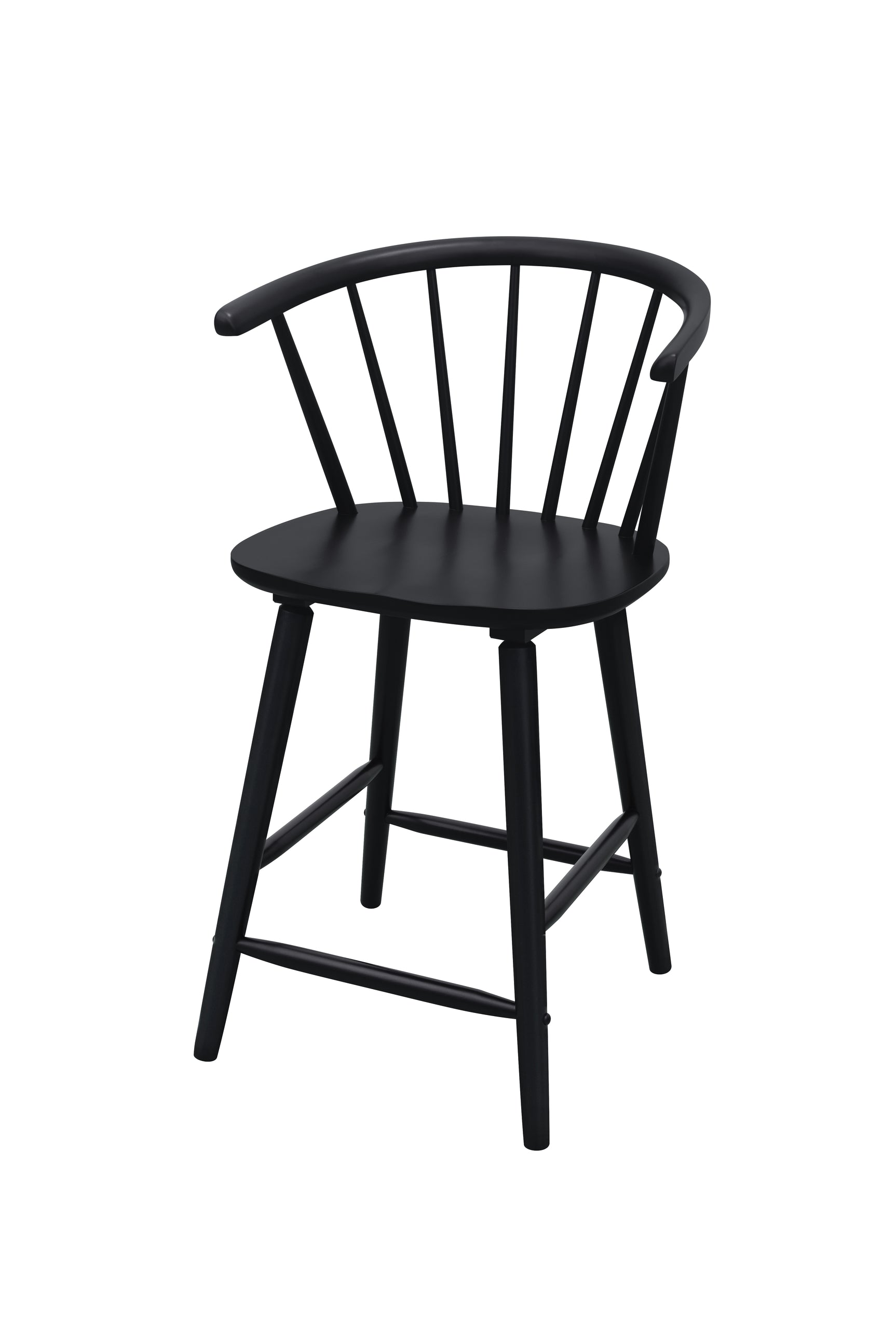 Janna Black Counter Height Barstool side angle