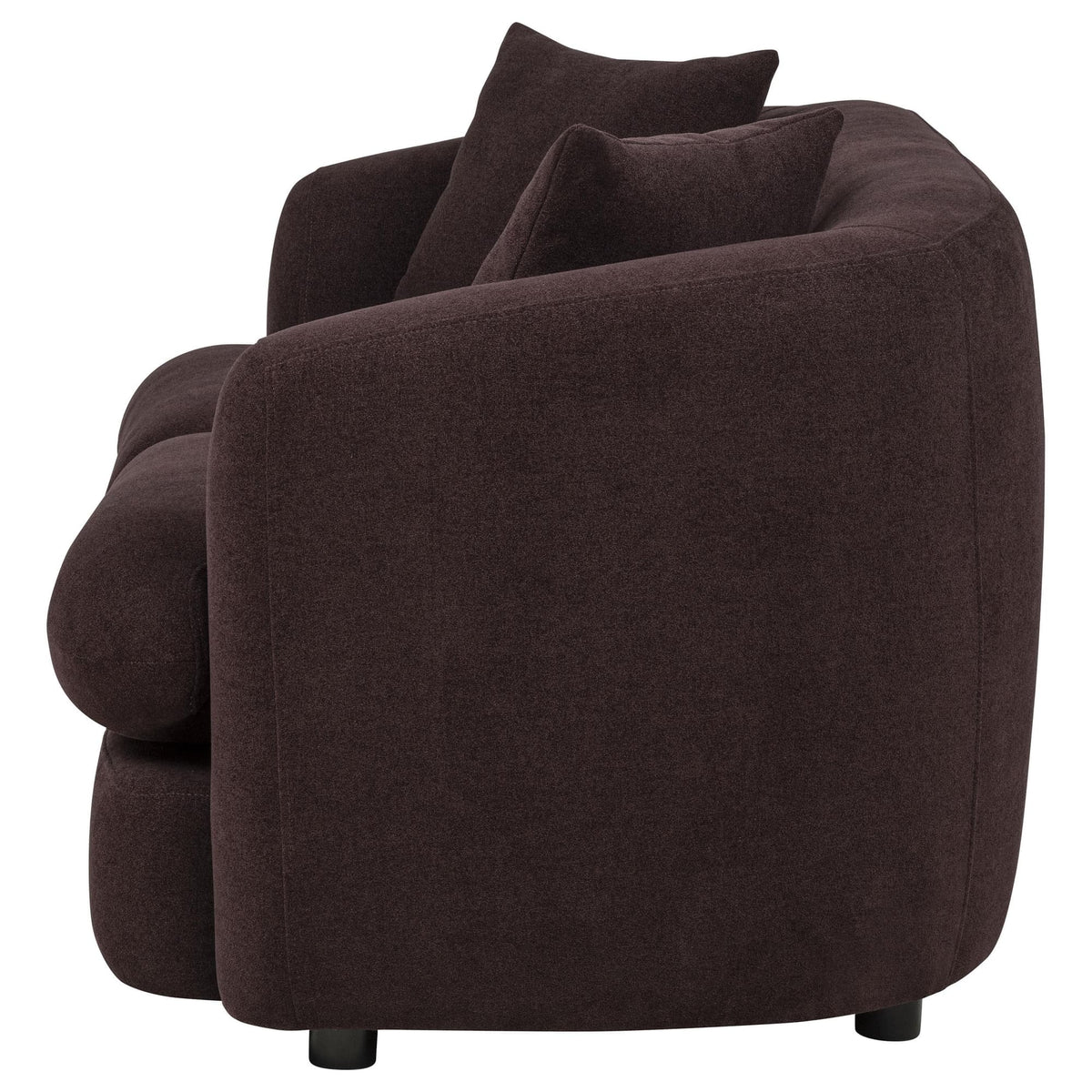 Delroy 2-Seat Stationary Loveseat in Aubergine Polyester Upholstery — product image 4