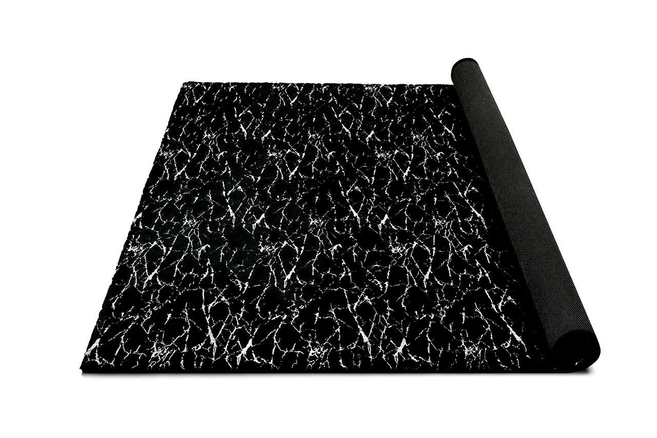 Rabbit Black and Silver rug corner with visible pattern