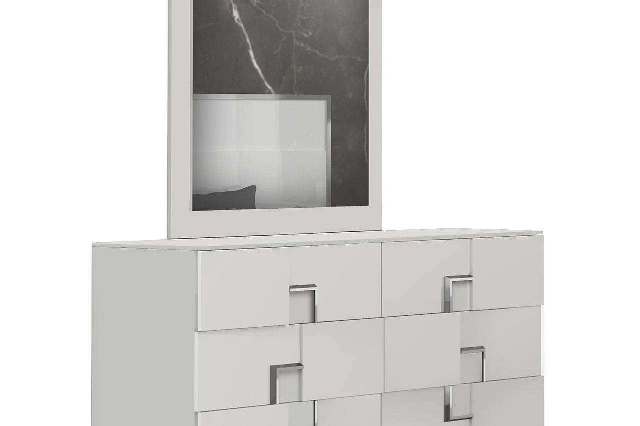 Infinity White Panel Bedroom Set bed front perspective