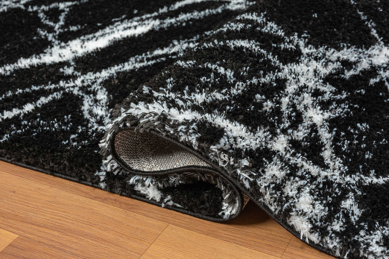 Comfy Shag Black Area Rug