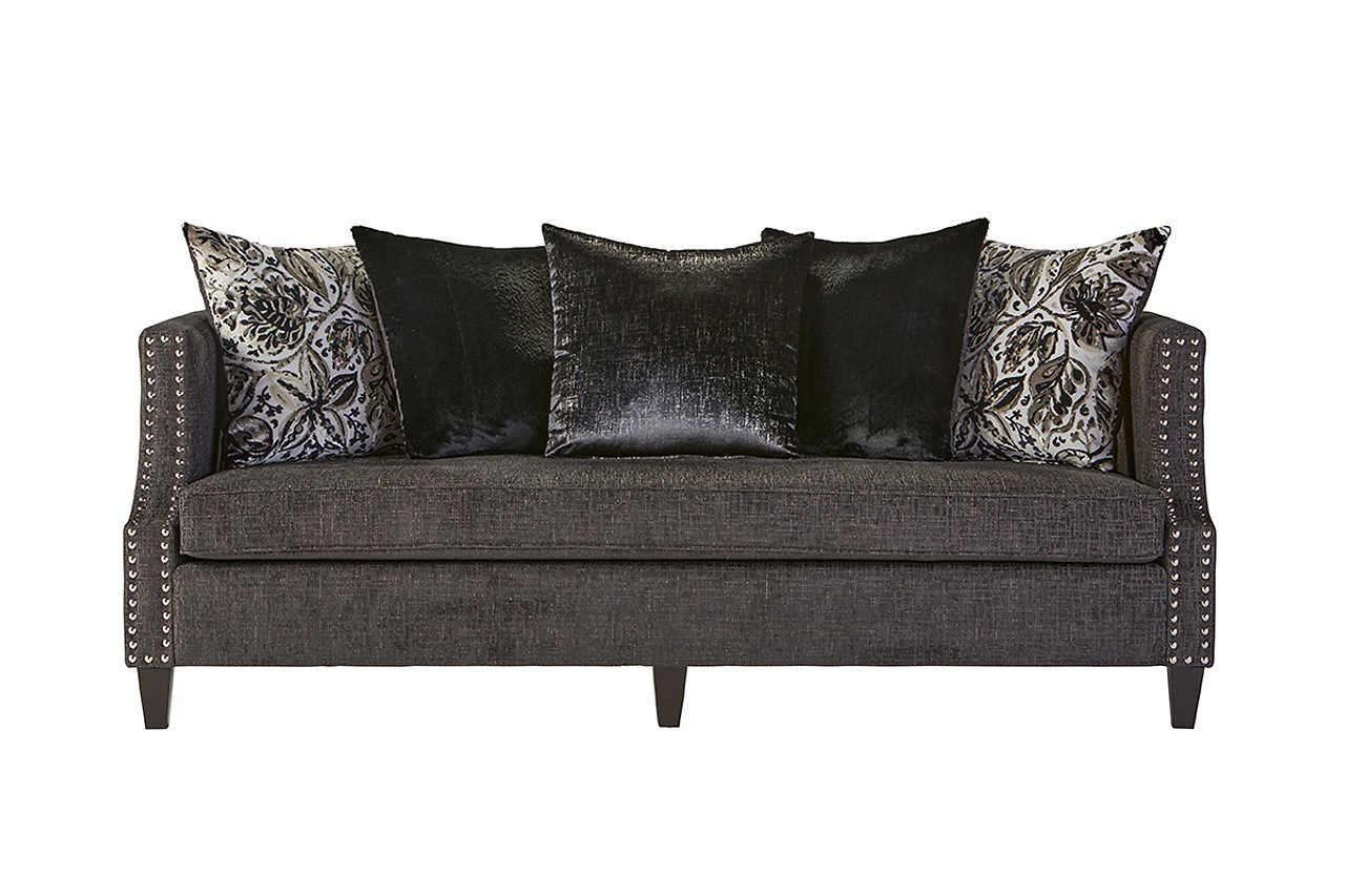 Detail of fabric texture on Simone Ash Grey Upholstered Living Room Set