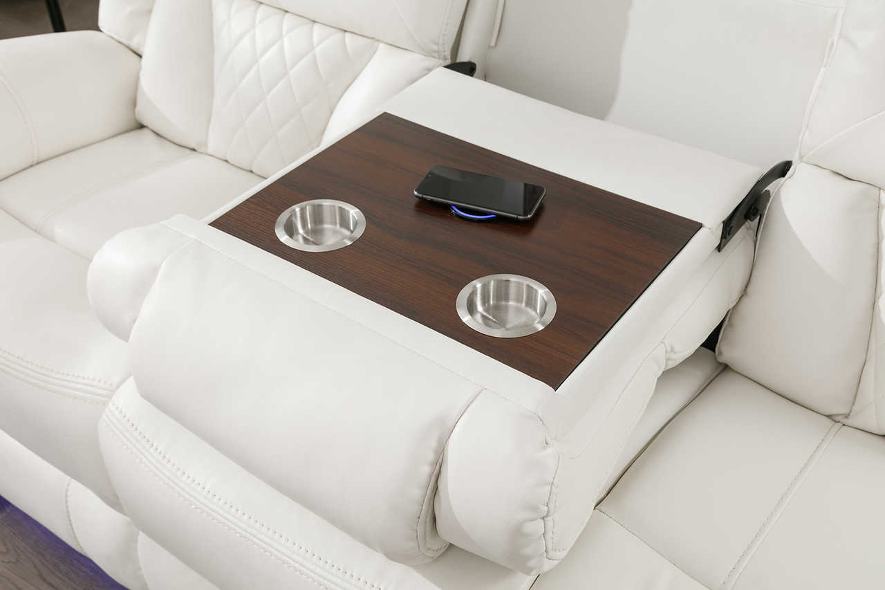 Party Time White Reclining Sofa Loveseat Recliner