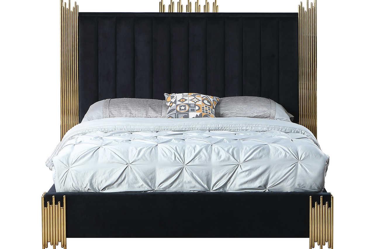 Side view of Token Black Platform Queen Bed
