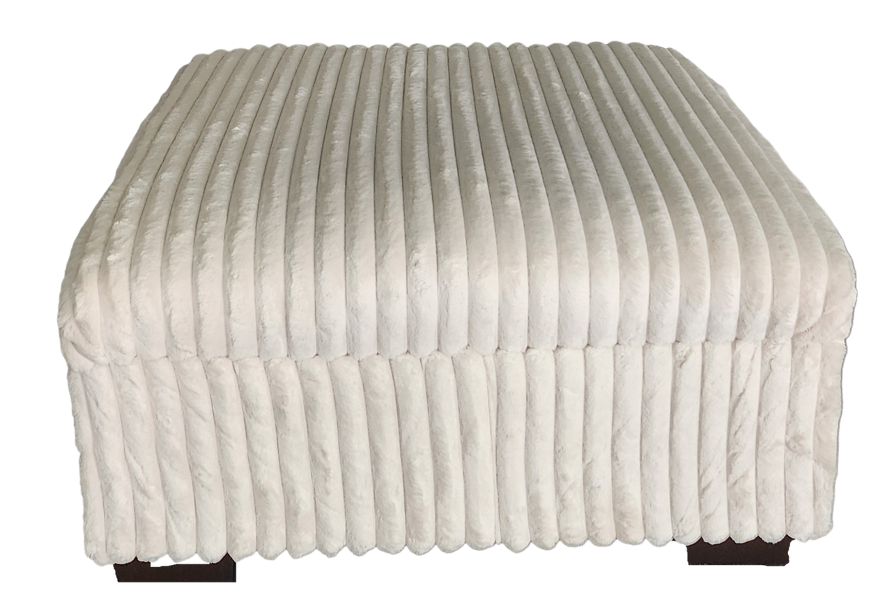 Texan Ivory Corduroy Ottoman close-up fabric texture