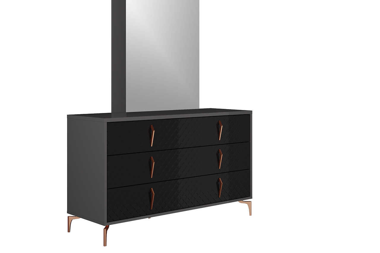 Close-up of drawer handle on Osiris Nightstand
