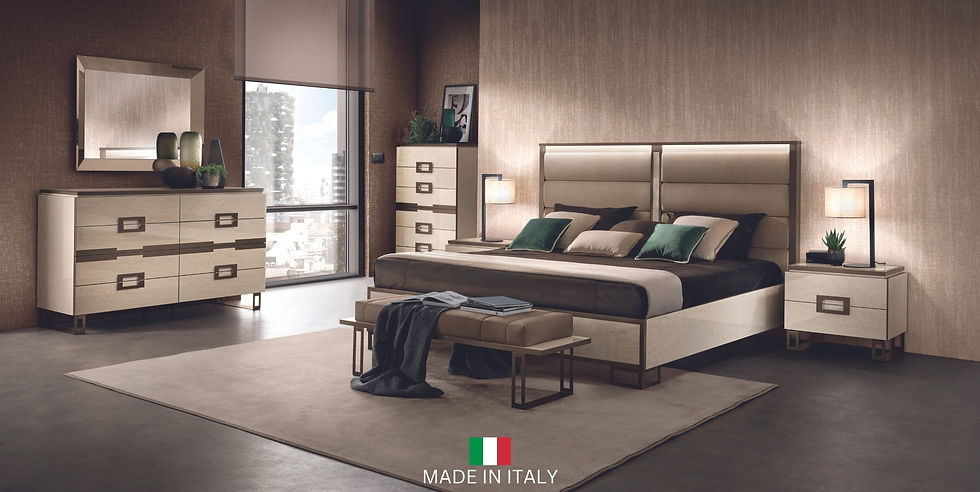 Poesia Uph High Gloss Italian Bedroom Set