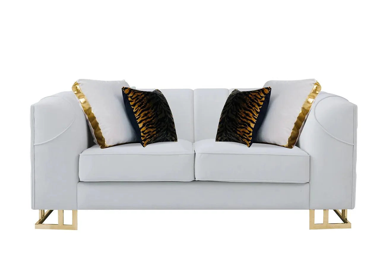 Designer Off-white velvet chair showing velvet upholstery texture