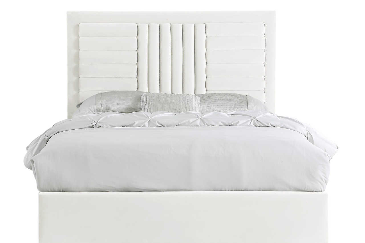 Platform base of Anita Ivory Upholstered Queen Bed
