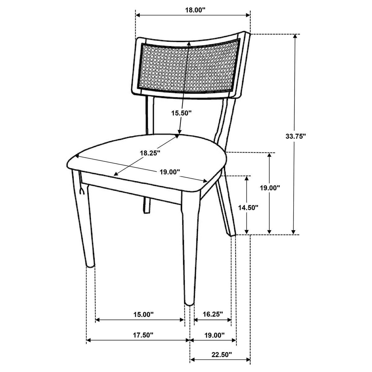 Fabra Cane Back Side Chair Honey Wheat Set of 2 — product image 13