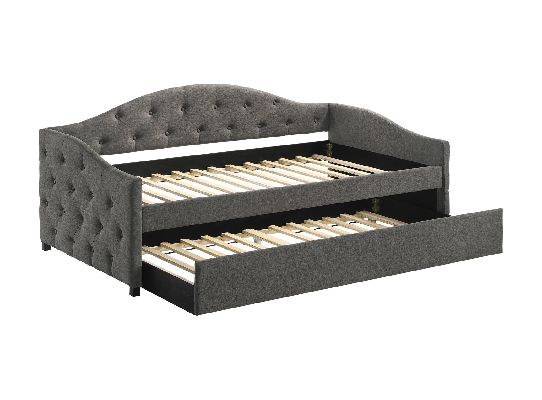 Sadie daybed trundle pulled out showing sleeping surface