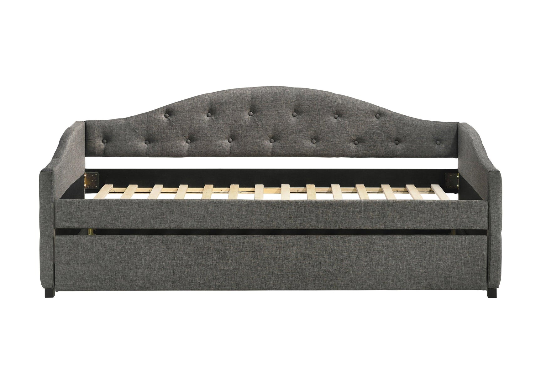 Side view of Sadie daybed showing camelback silhouette