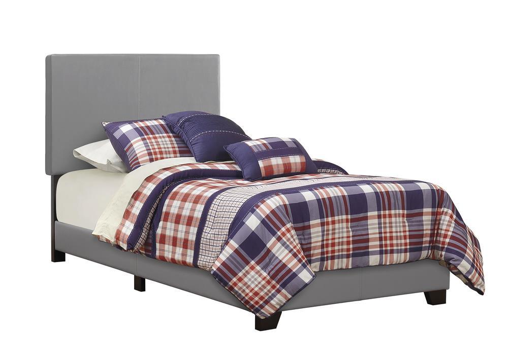 Dorian Upholstered Twin Bed light grey side angle