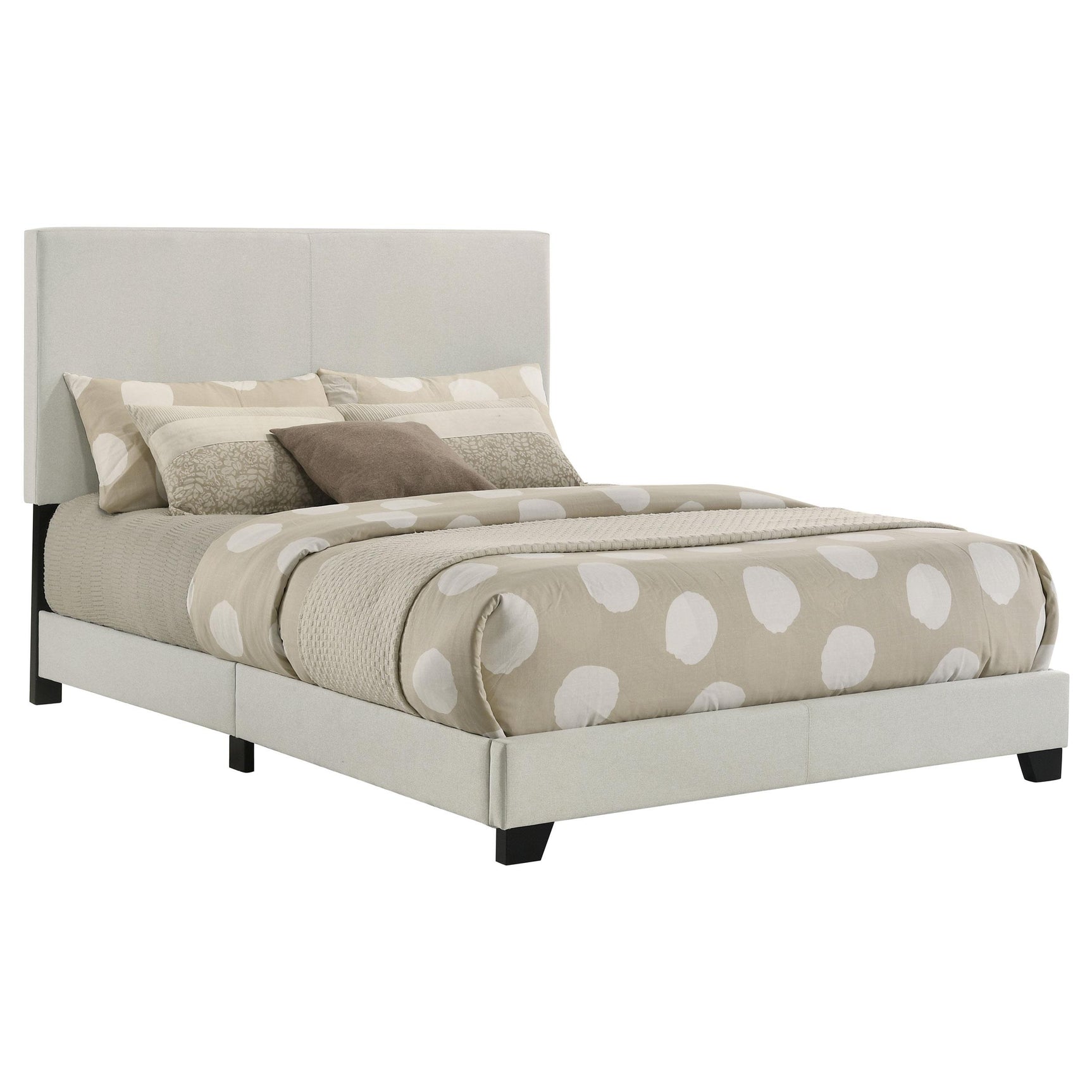 Dorian Full Fabric Bed side angle showing upholstery