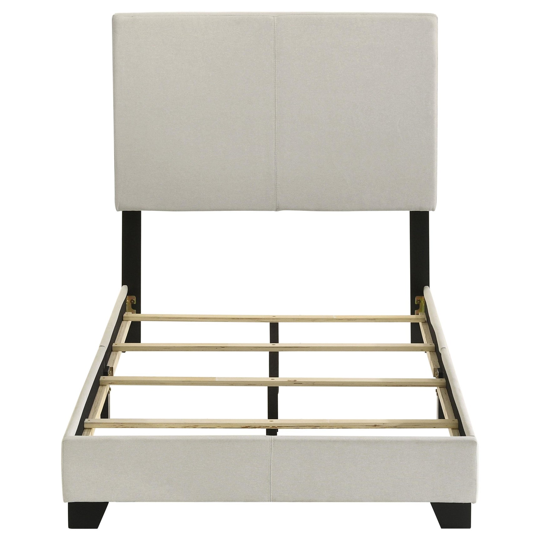 Black finished solid wood leg detail on Dorian twin bed