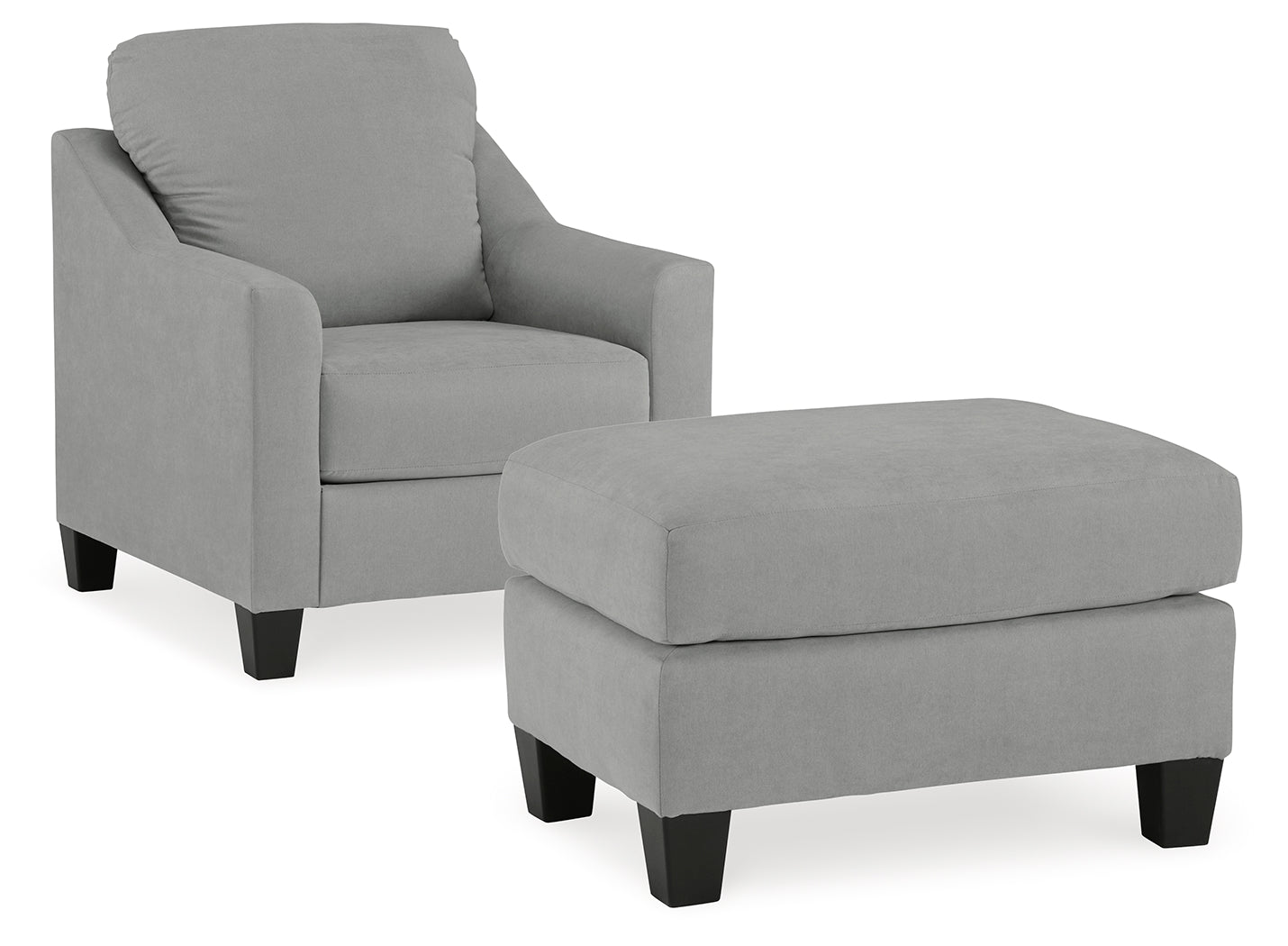 Adlai Shadow Chair and Ottoman set front view