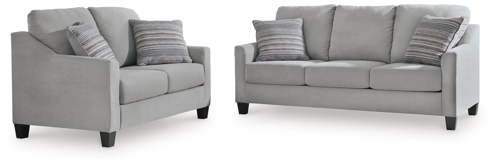 Detail of upholstery on Adlai Shadow Sofa and Loveseat set