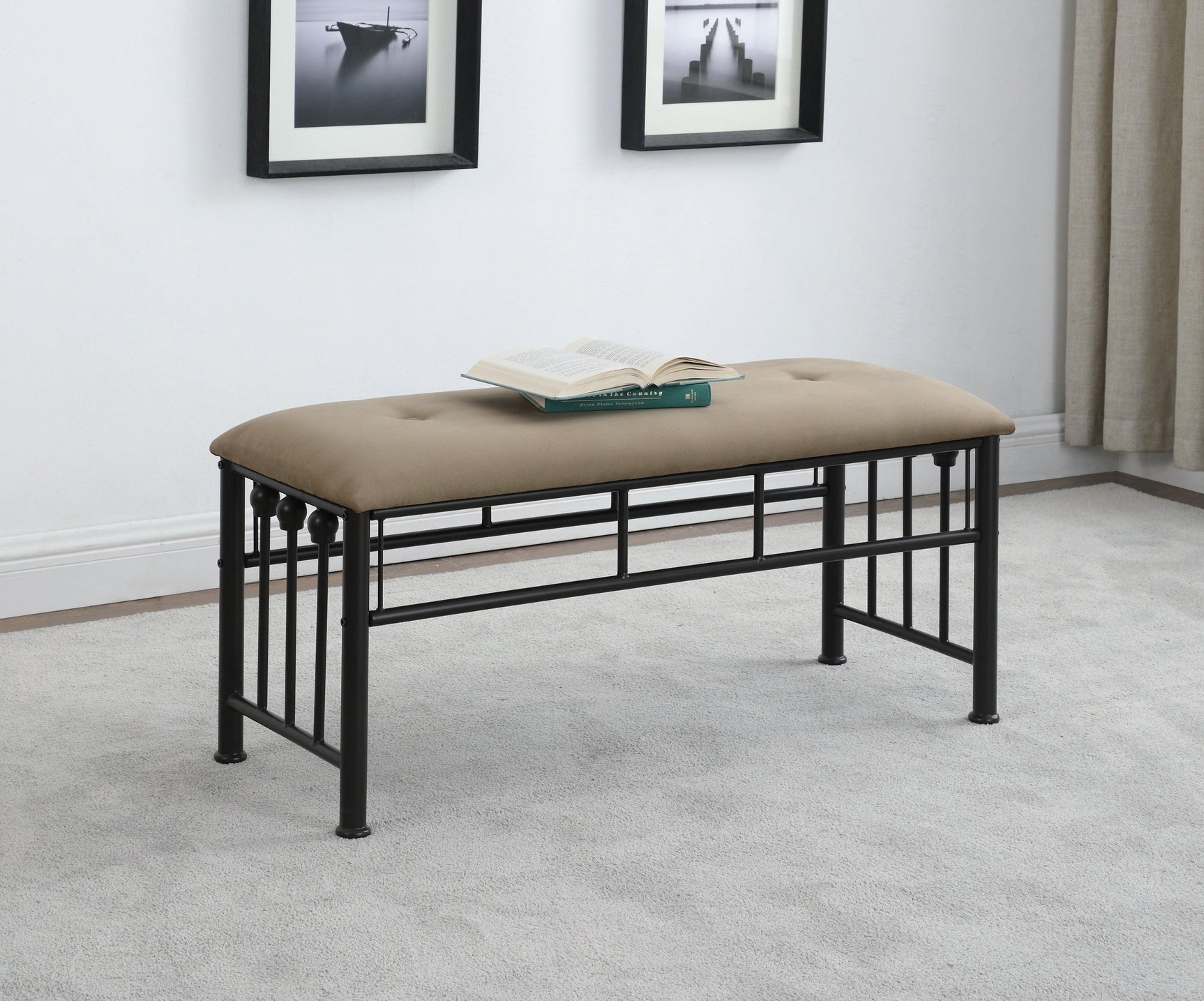 Livingston Queen Panel Metal Bed Dark Bronze showing assembly detail