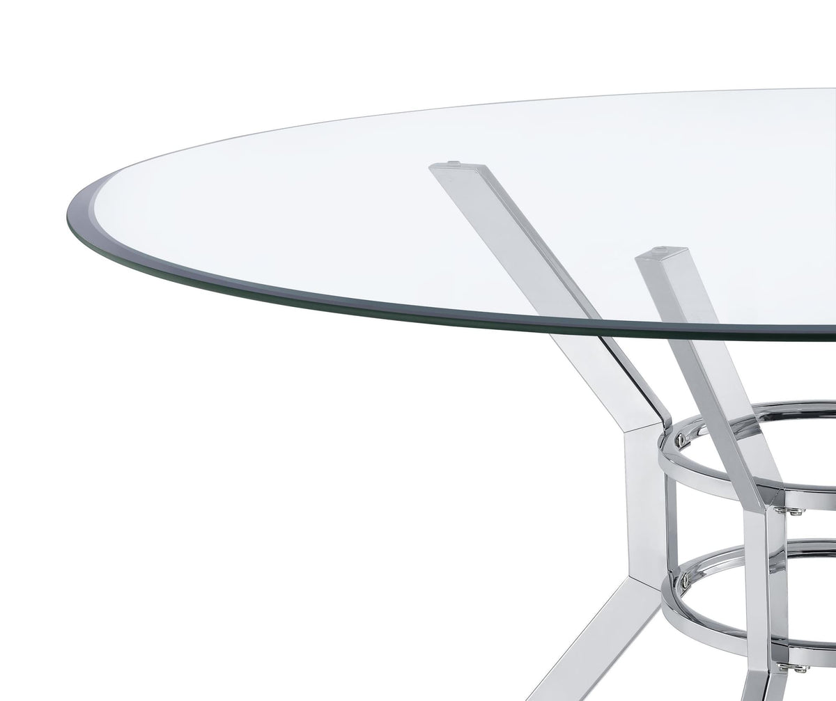 Steele 48-inch Round Glass Top Dining Table Chrome — product image 6