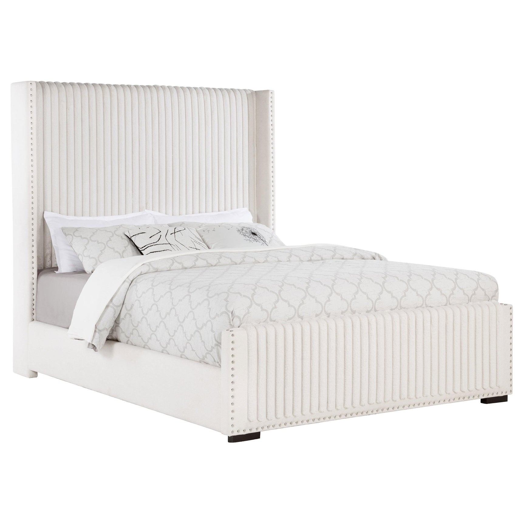 Natasha King Wingback Bed Cream - Side View