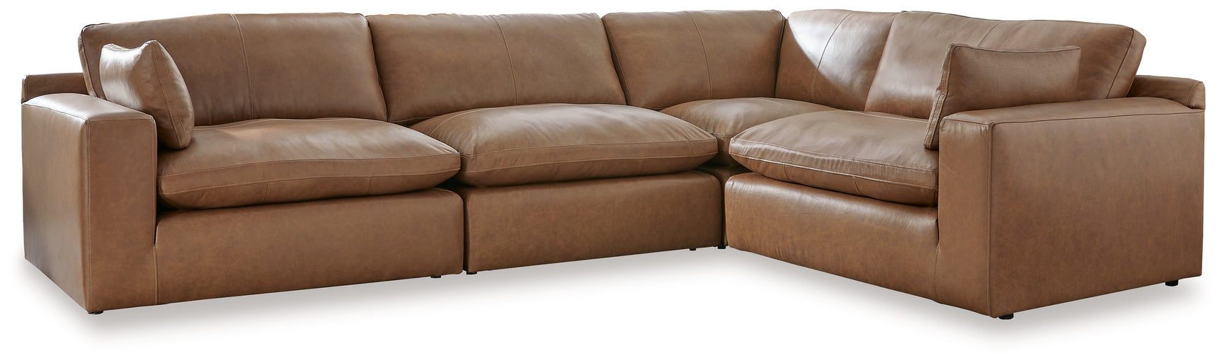 Detail view of Emilia Caramel sectional sofa upholstery