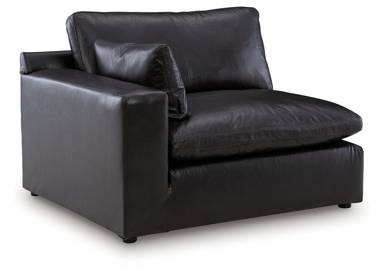 side view of Emilia Black Sofa and Loveseat furniture