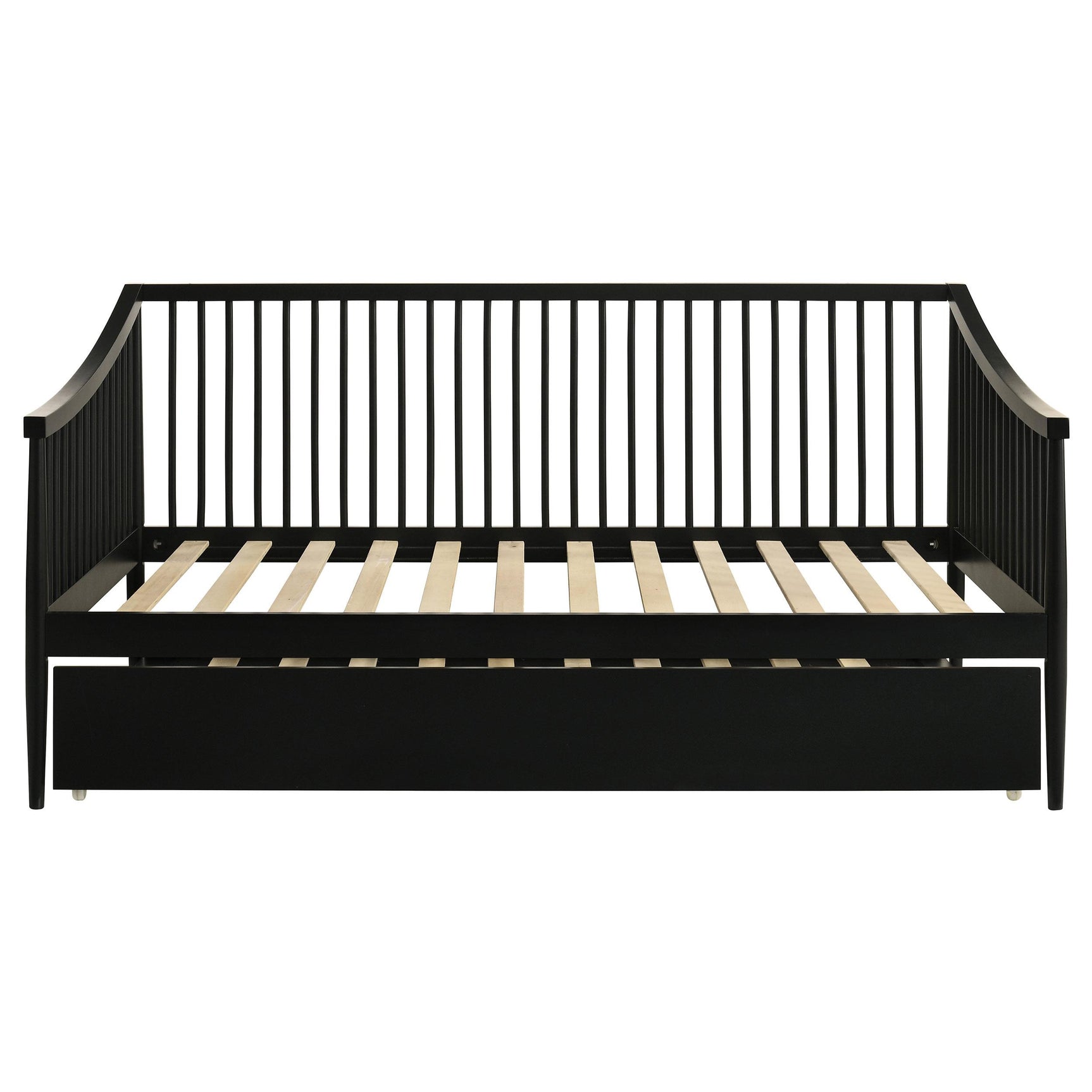 Pulled out trundle showing sleeping surface of Delgado Windsor Twin Daybed