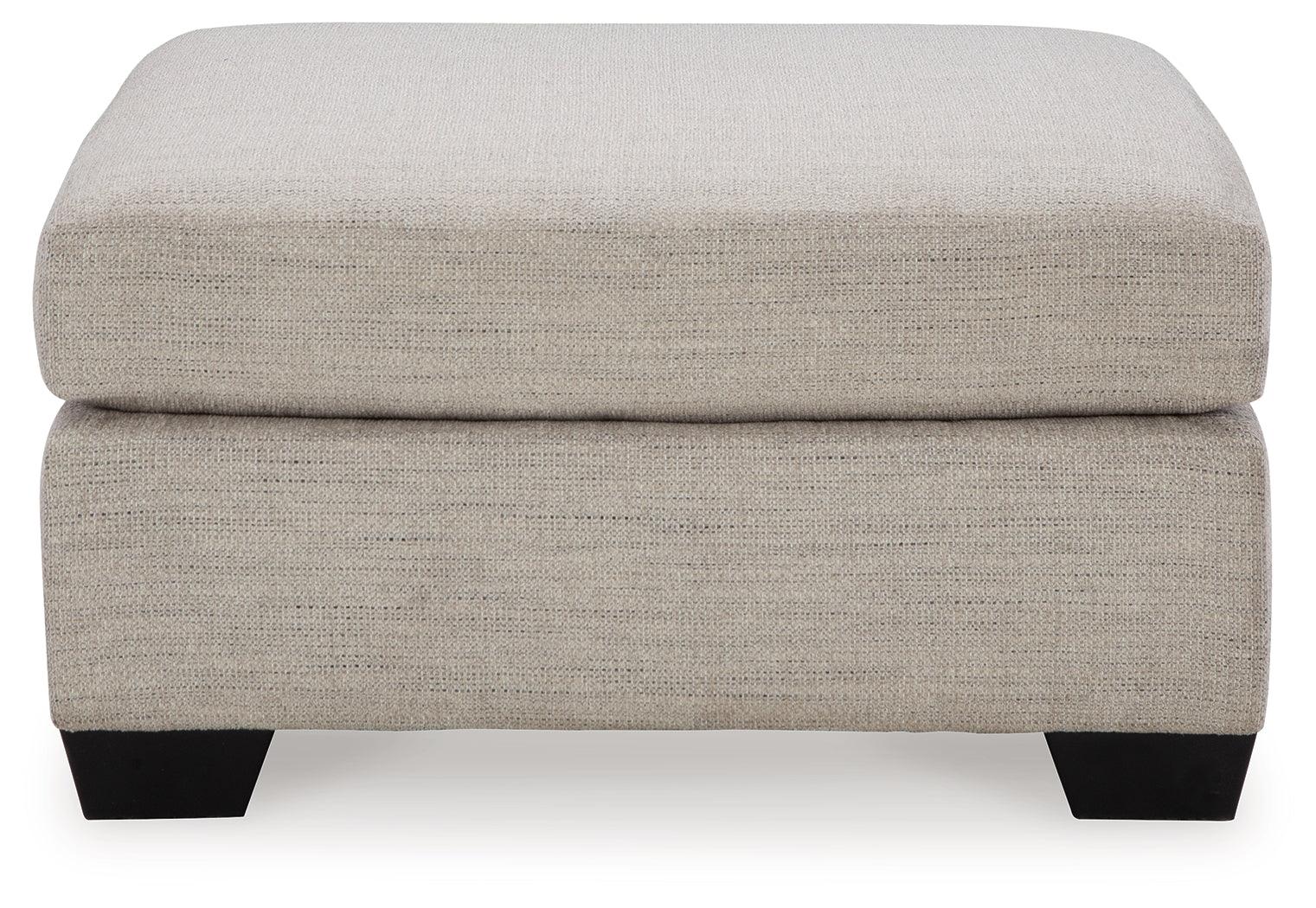 Mahoney Oversized Pebble Chenille Accent Ottoman head-on view