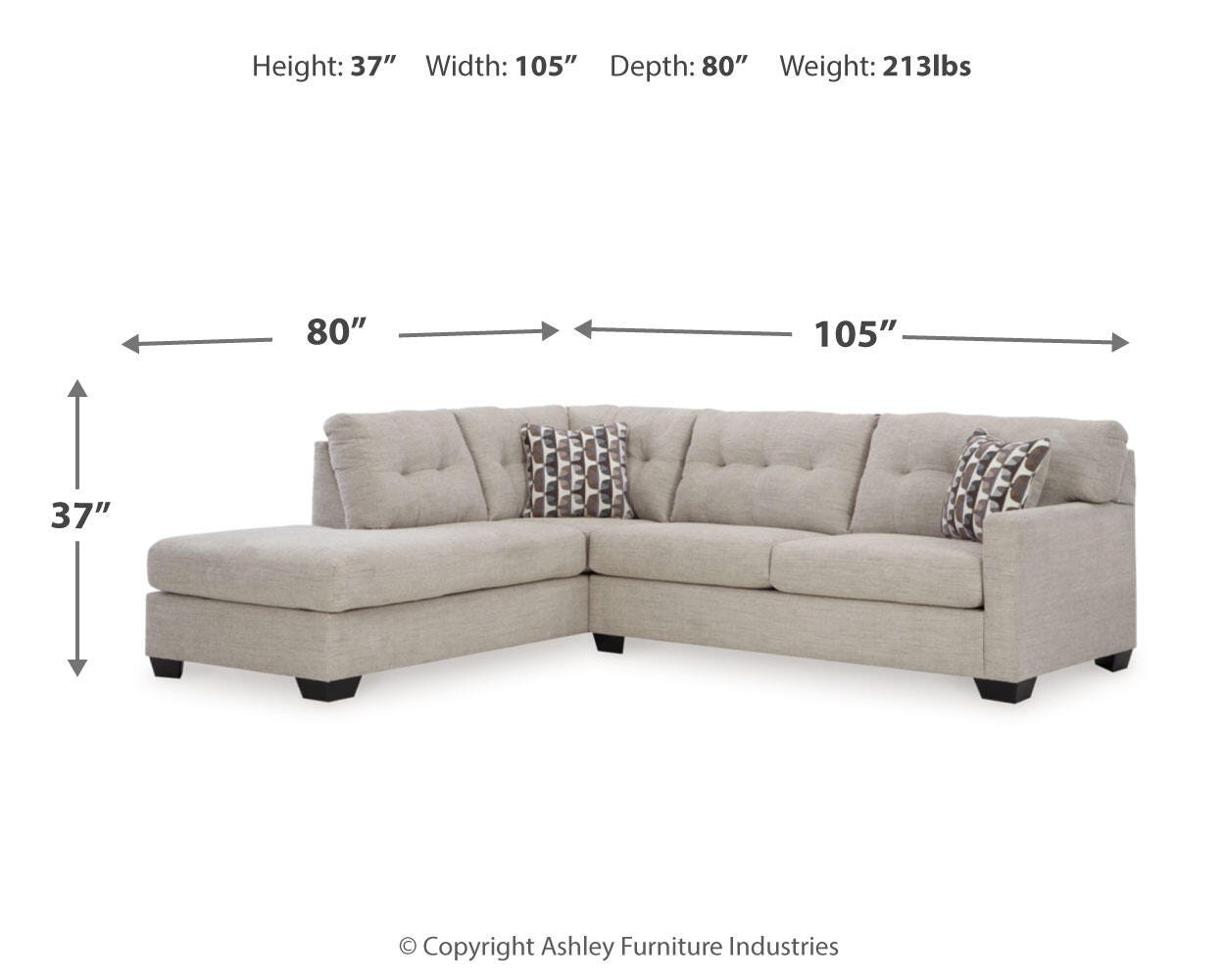 Mahoney Pebble 2-Piece Sectional with Ottoman - image 7