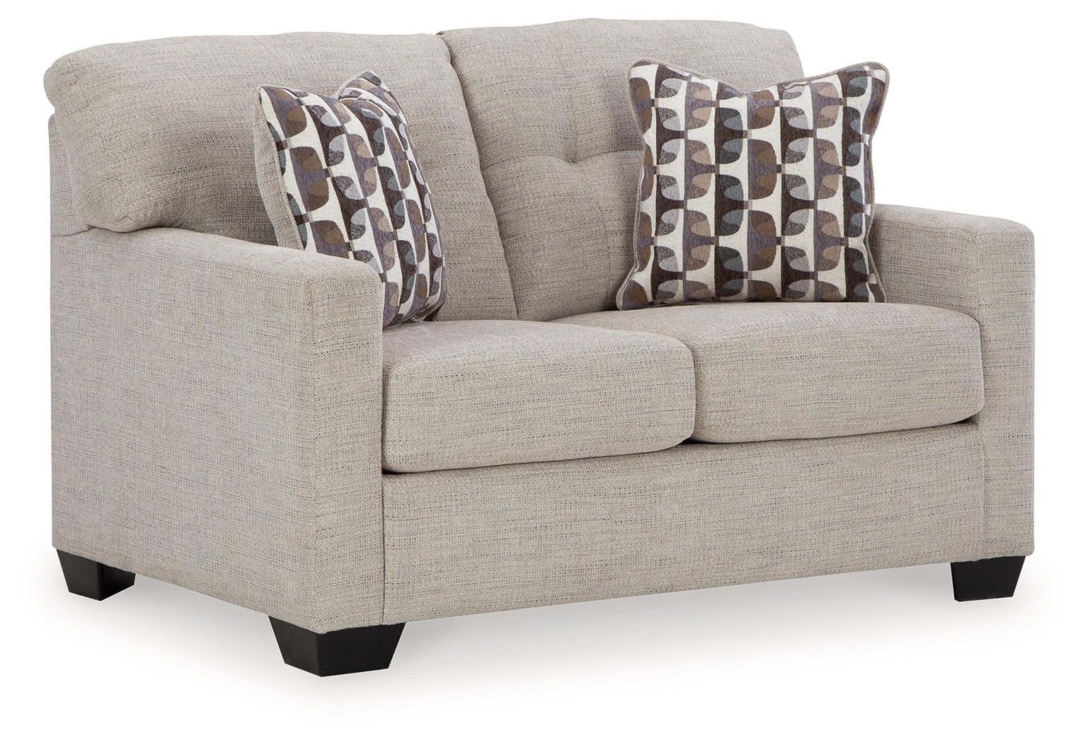 Mahoney Pebble Sofa and Loveseat set side angle view