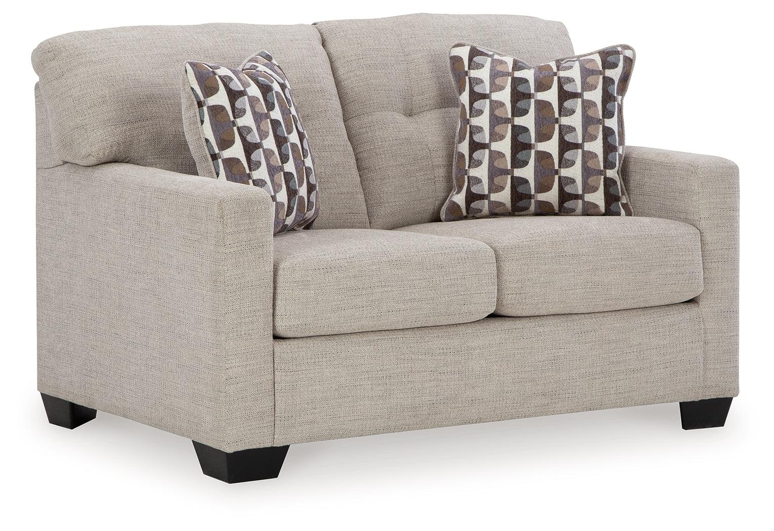 Mahoney Pebble Chenille Loveseat side view