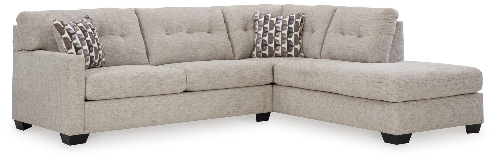 side view of Mahoney Pebble 2-Piece Sleeper Sectional with Chaise sectional sofa