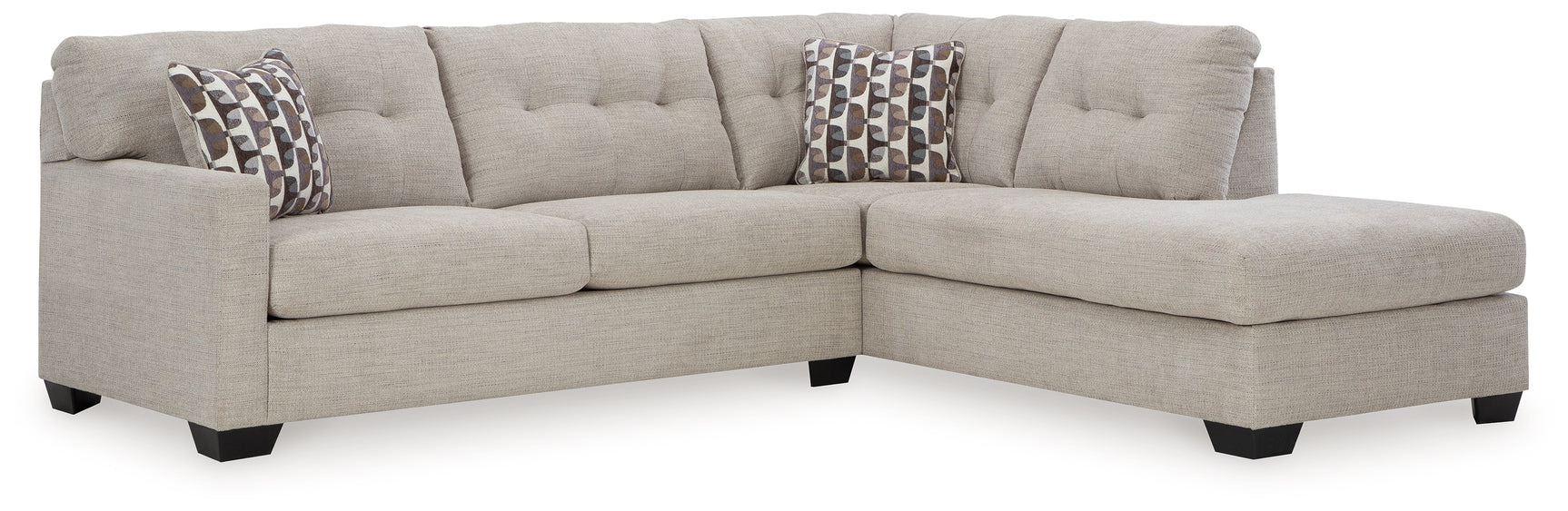detail view of Mahoney Pebble 2-Piece Sectional with Ottoman sectional sofa upholstery