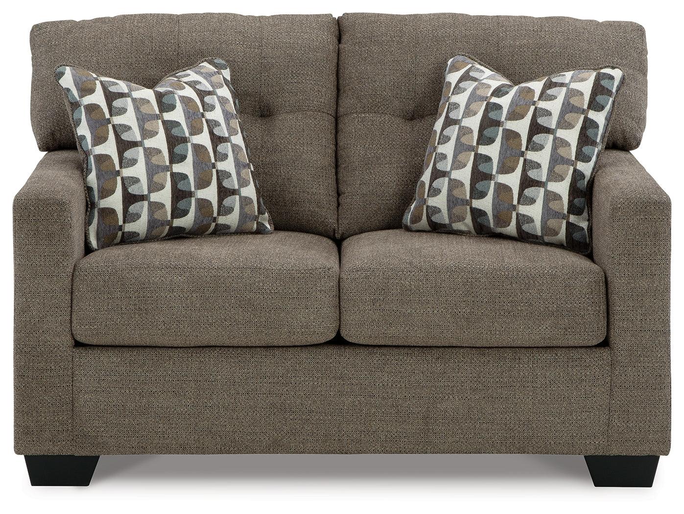 Mahoney Chocolate Chenille Loveseat head-on front view